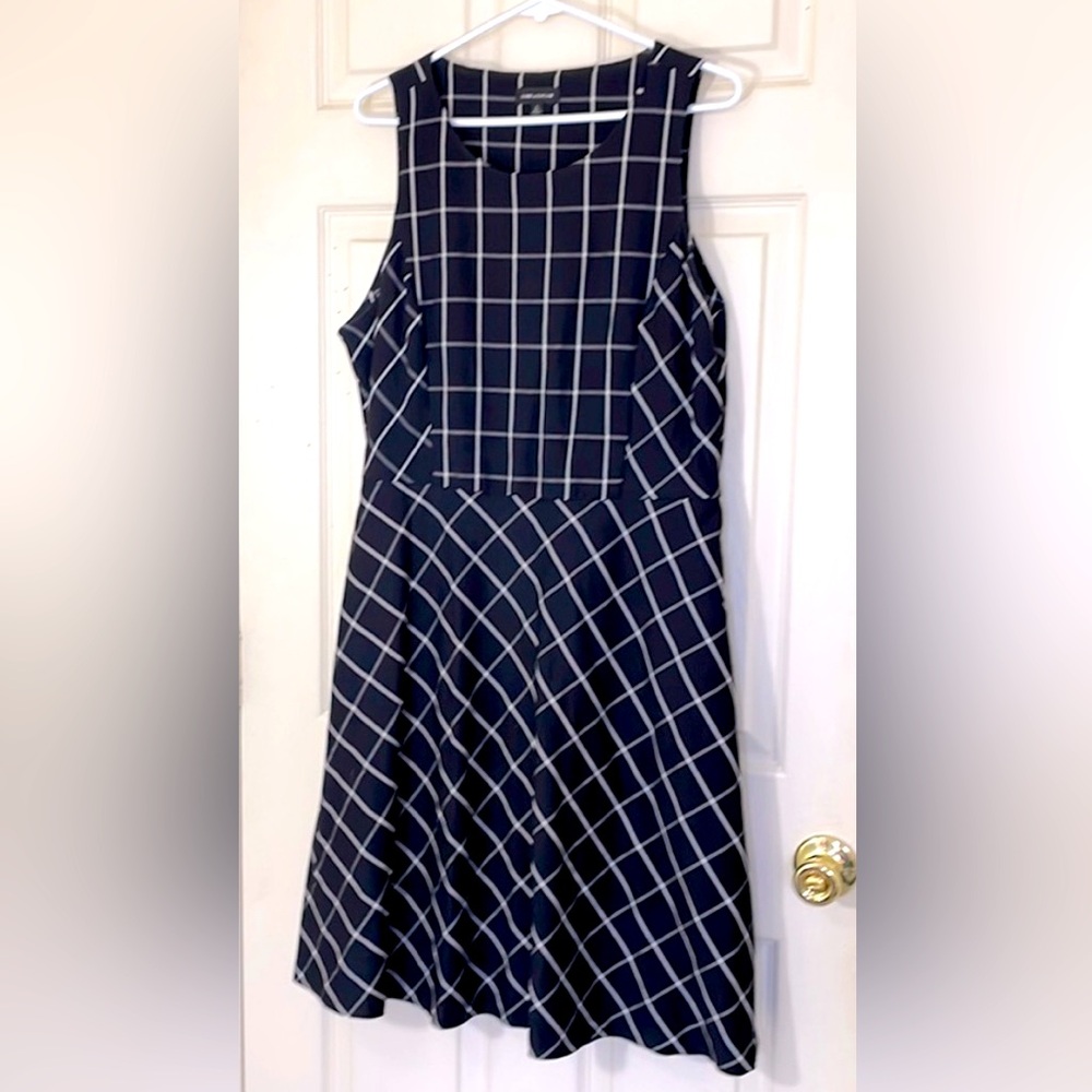 LORD & TAYLOR Women’s Black Checked Formal Dress Size 16 Excellent Condition